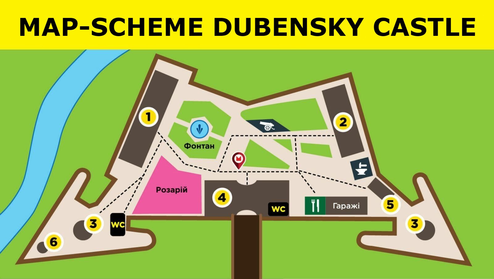 Scheme of the territory of Dubno Castle